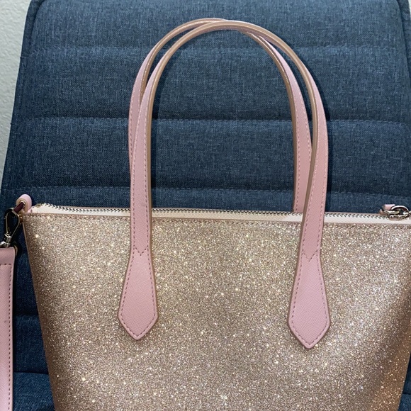 kate spade Handbags - EUC Kate Spade Pink Glitter Top Handle Tote